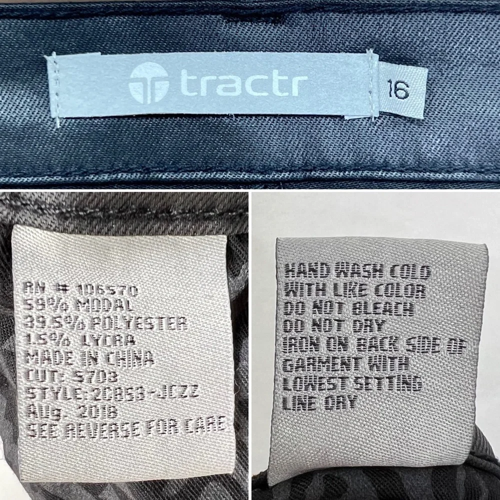 Tractr Skinny Jeans Girl’s Size 16 Black Silver Sequins Waxed Tuxedo New NWT